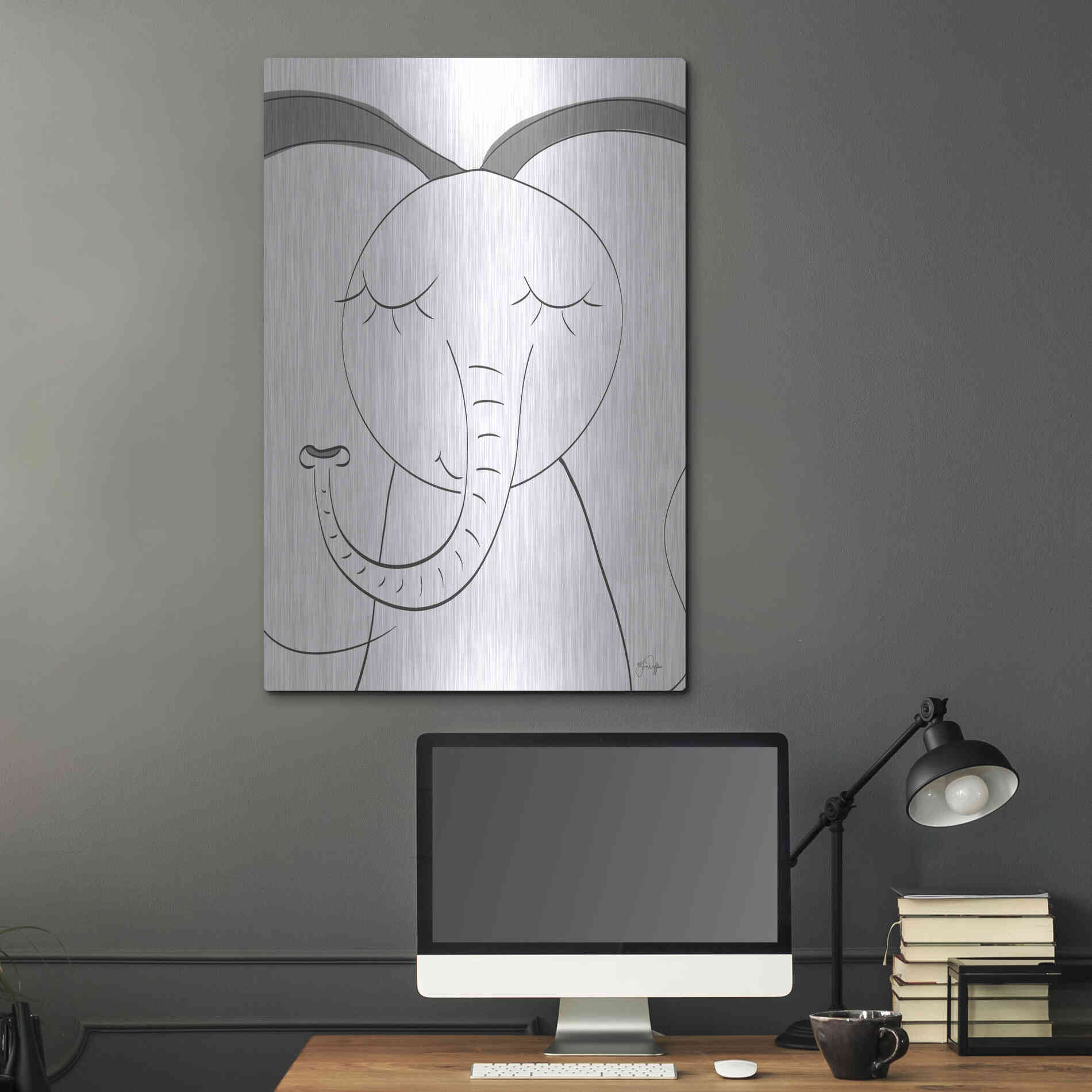 Luxe Metal Art 'Ice Elephant' by Yass Naffas Designs, Metal Wall Art,24x36