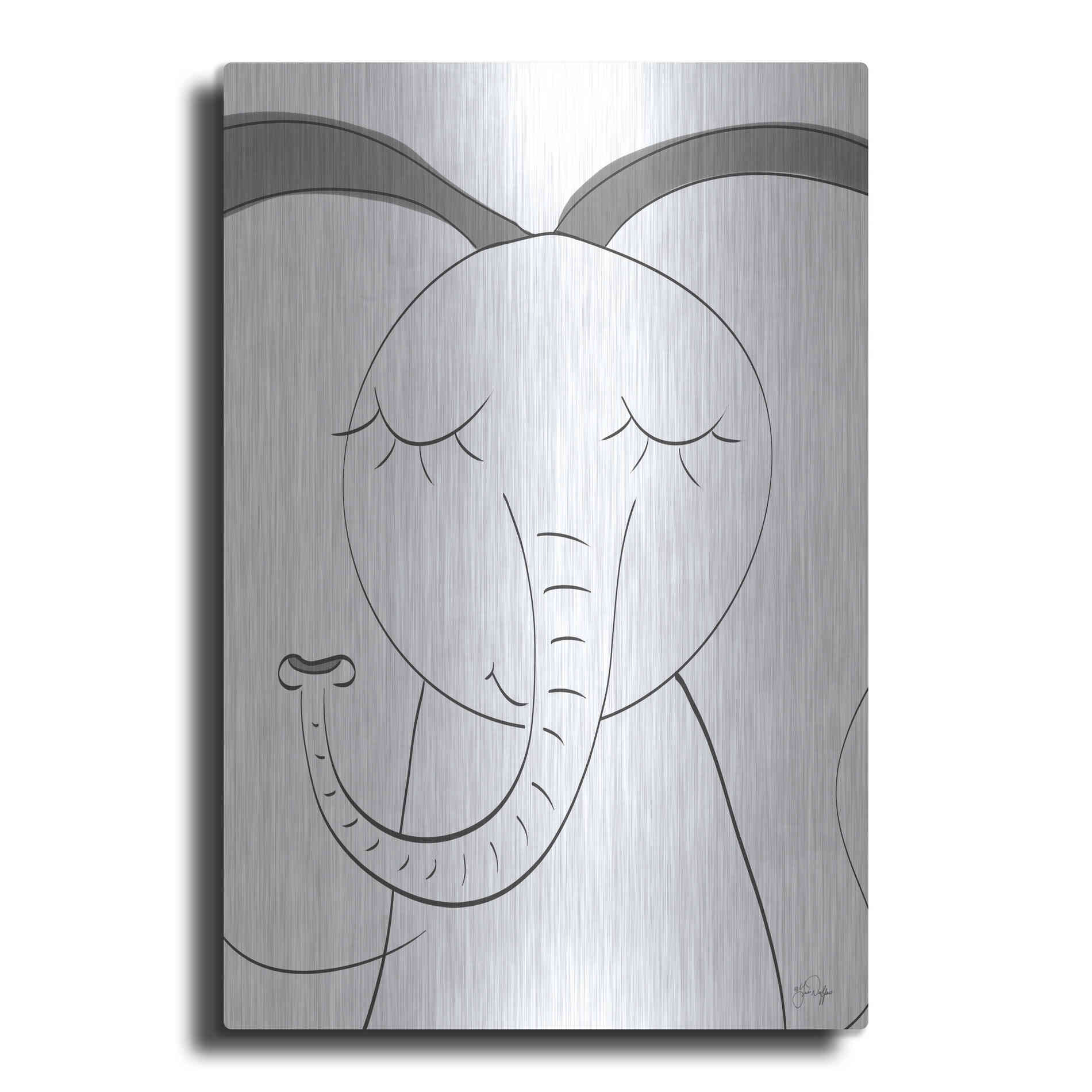 Luxe Metal Art 'Ice Elephant' by Yass Naffas Designs, Metal Wall Art
