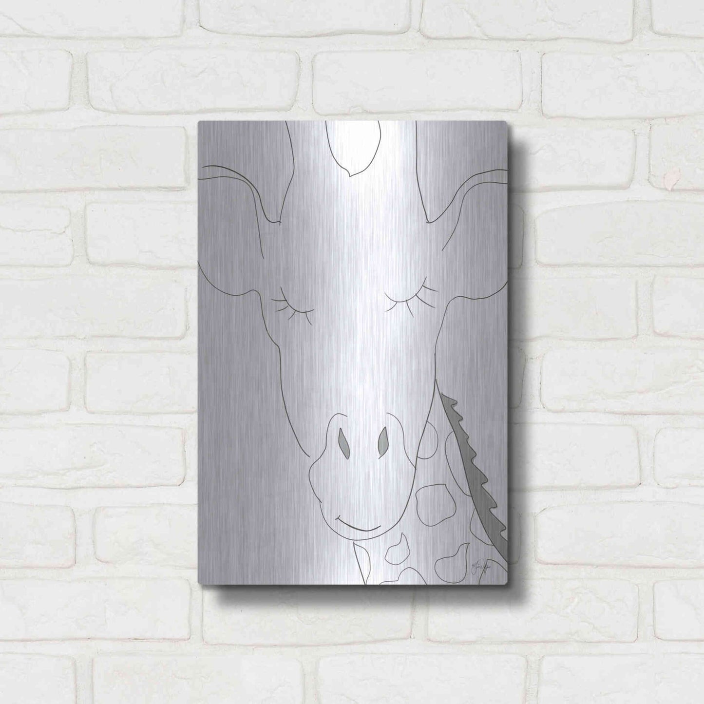 Luxe Metal Art 'Ice Giraffe' by Yass Naffas Designs, Metal Wall Art,12x16