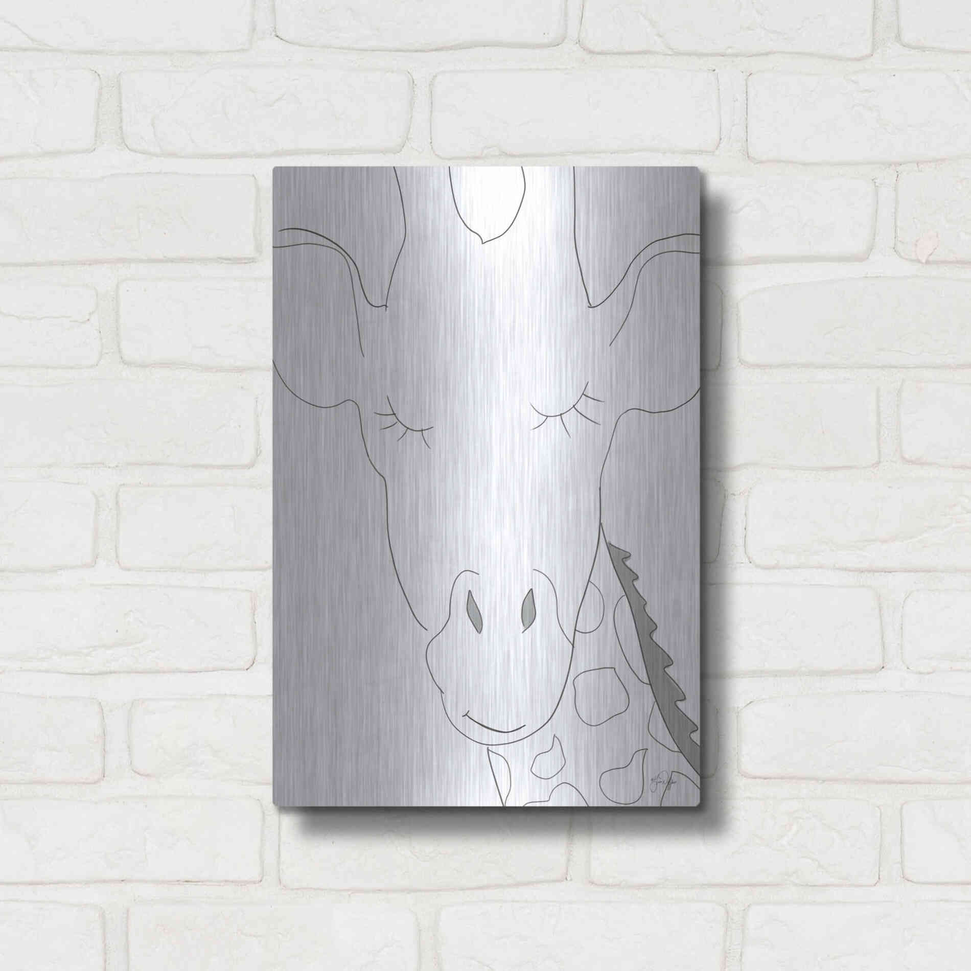 Luxe Metal Art 'Ice Giraffe' by Yass Naffas Designs, Metal Wall Art,12x16
