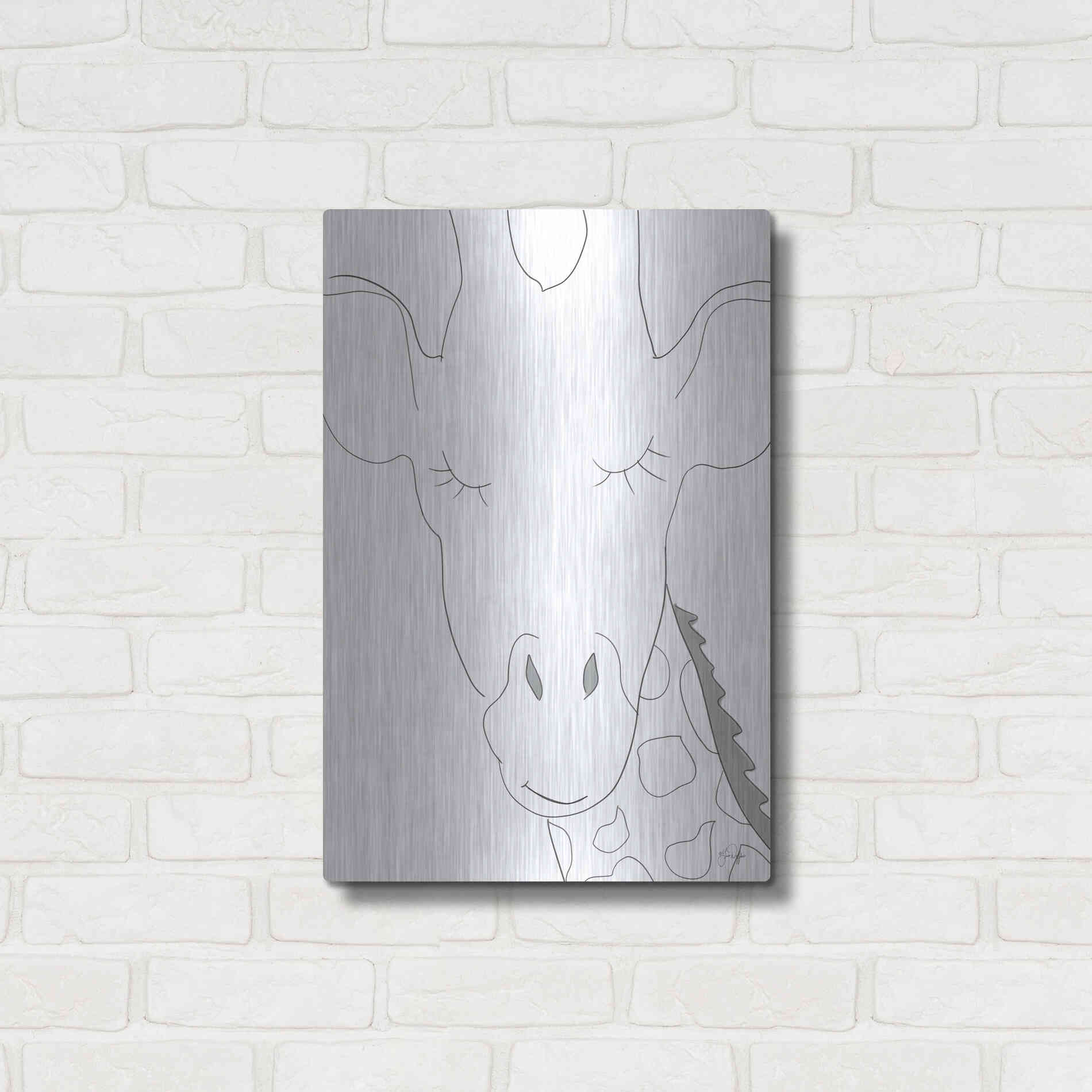 Luxe Metal Art 'Ice Giraffe' by Yass Naffas Designs, Metal Wall Art,16x24