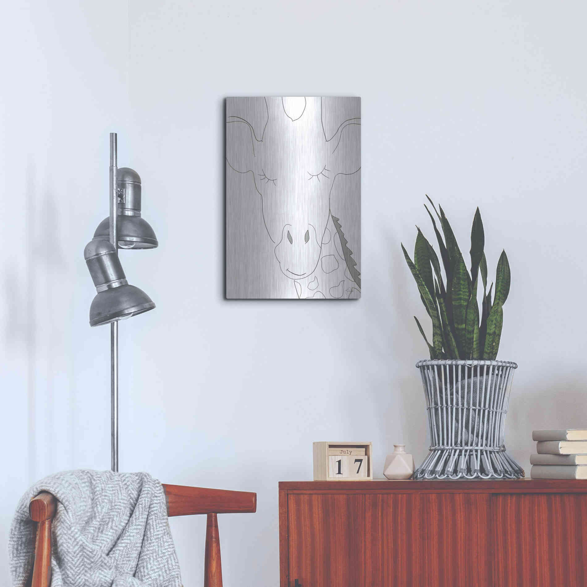 Luxe Metal Art 'Ice Giraffe' by Yass Naffas Designs, Metal Wall Art,16x24