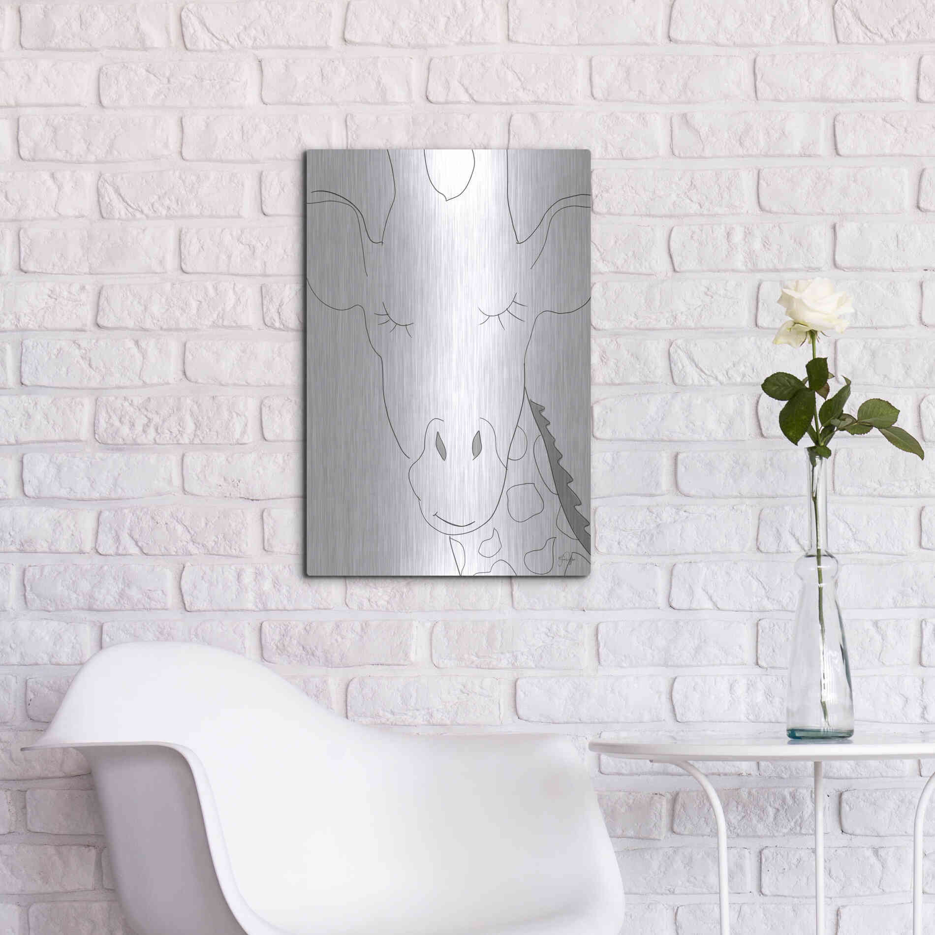 Luxe Metal Art 'Ice Giraffe' by Yass Naffas Designs, Metal Wall Art,16x24