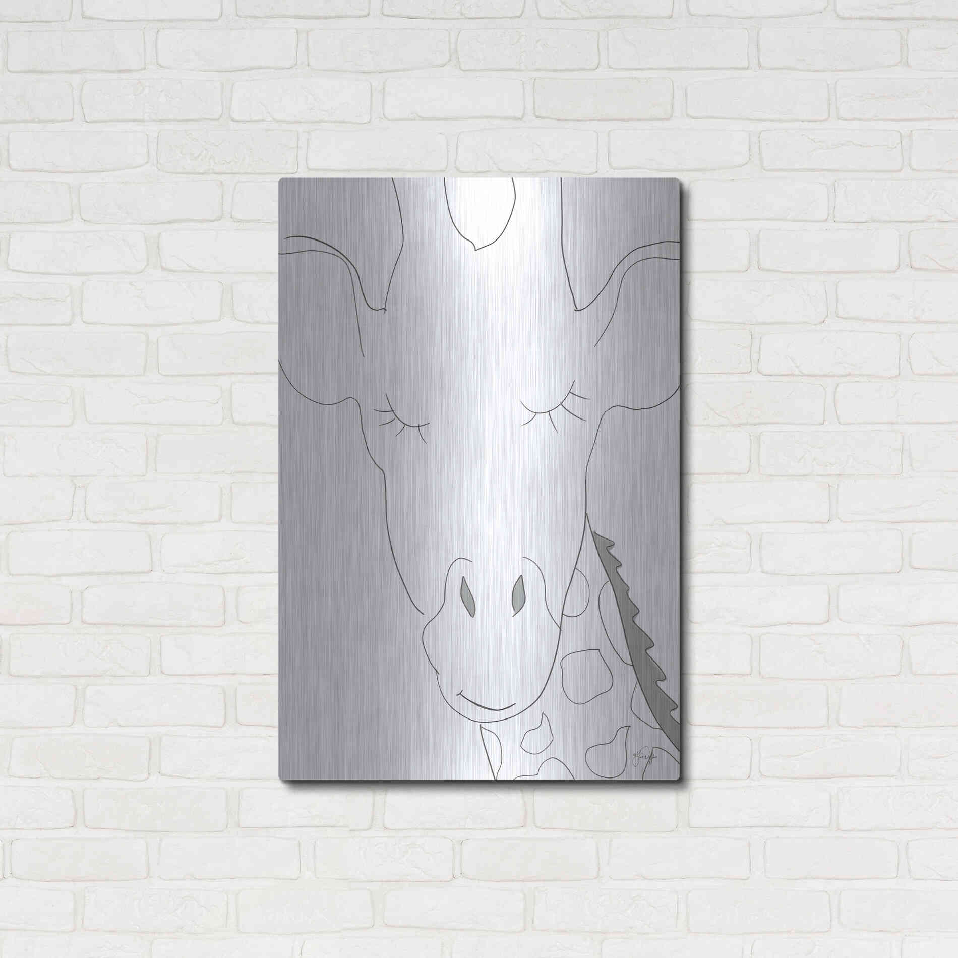 Luxe Metal Art 'Ice Giraffe' by Yass Naffas Designs, Metal Wall Art,24x36