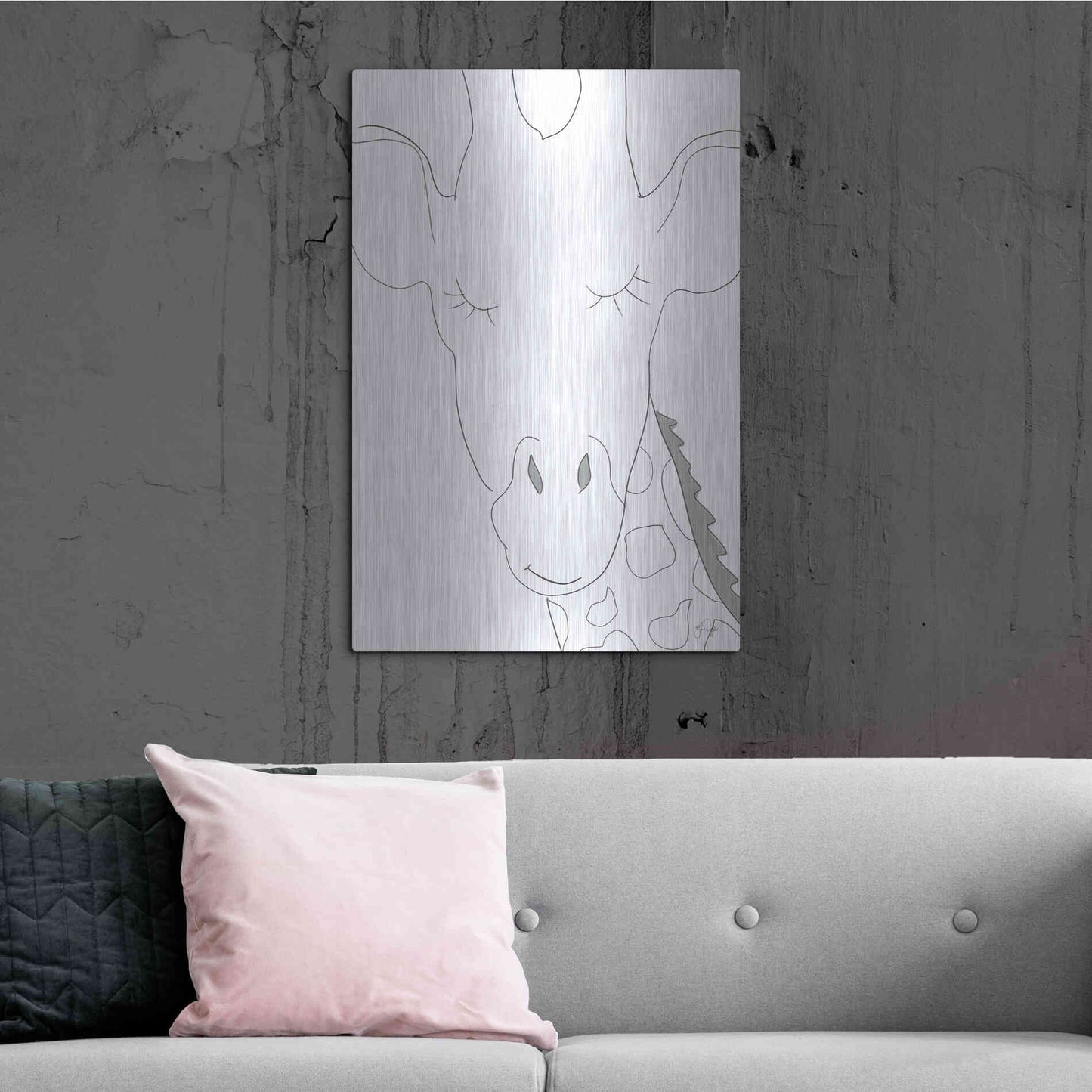 Luxe Metal Art 'Ice Giraffe' by Yass Naffas Designs, Metal Wall Art,24x36