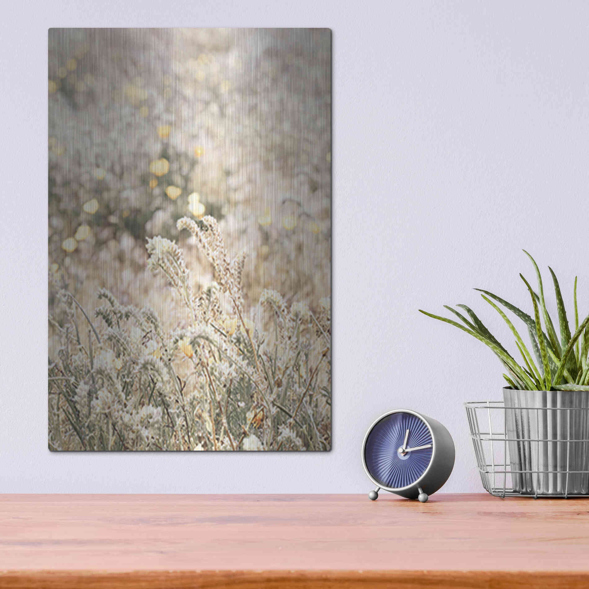 Luxe Metal Art 'Sweet Vintage Field' by Yass Naffas Designs, Metal Wall Art,12x16