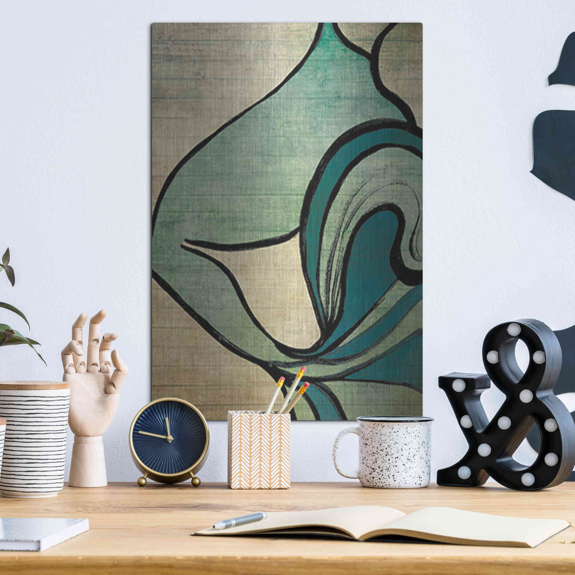 Luxe Metal Art 'Mysterious Movement' by Yass Naffas Designs, Metal Wall Art,12x16