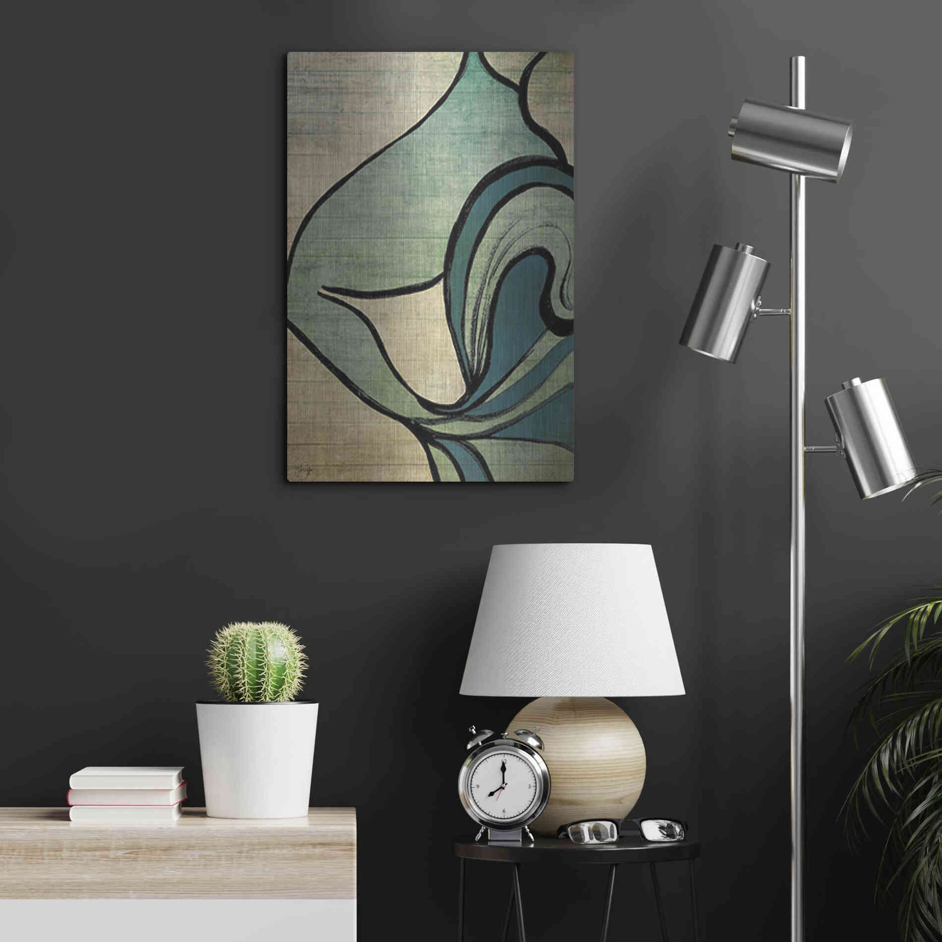 Luxe Metal Art 'Mysterious Movement' by Yass Naffas Designs, Metal Wall Art,16x24