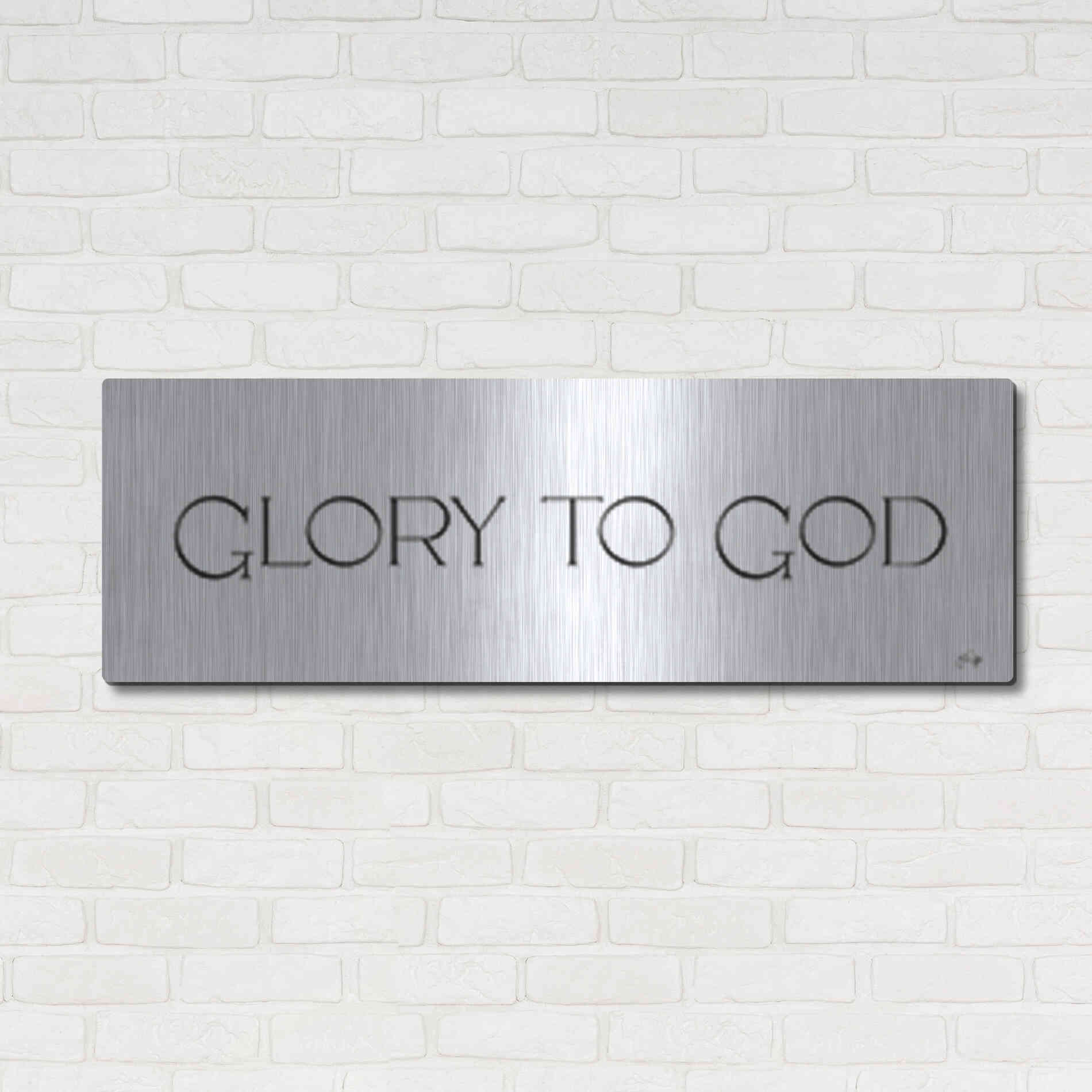 Luxe Metal Art 'Glory to God' by Yass Naffas Designs, Metal Wall Art,48x16