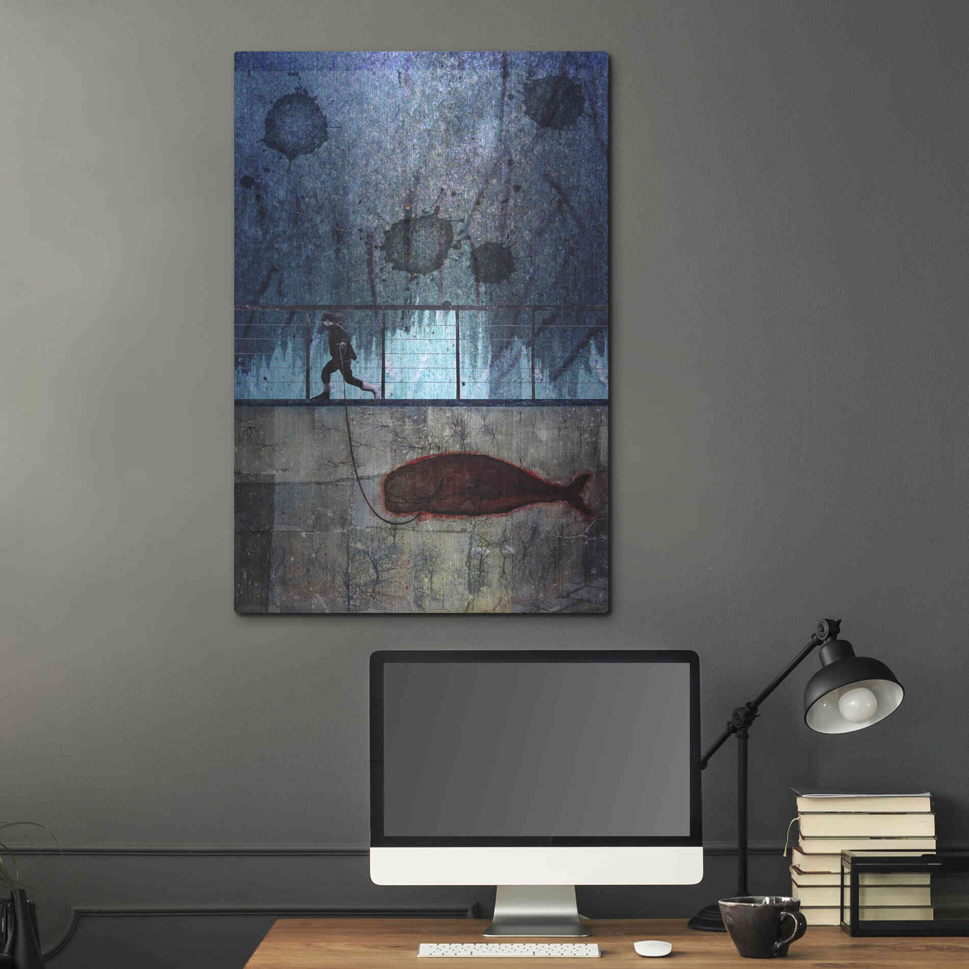 Luxe Metal Art 'Imaginary Friend' by DB Waterman, Metal Wall Art,24x36