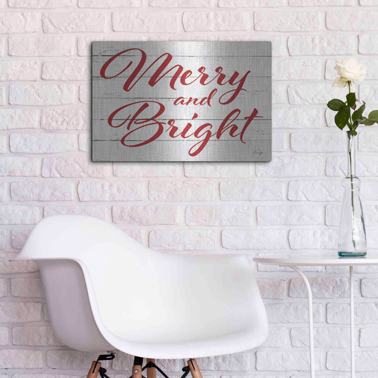 Luxe Metal Art 'Merry and Bright' by Yass Naffas Designs, Metal Wall Art,24x16