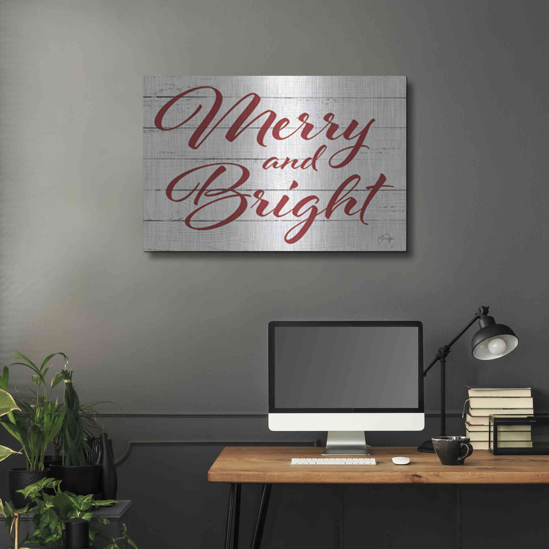 Luxe Metal Art 'Merry and Bright' by Yass Naffas Designs, Metal Wall Art,36x24