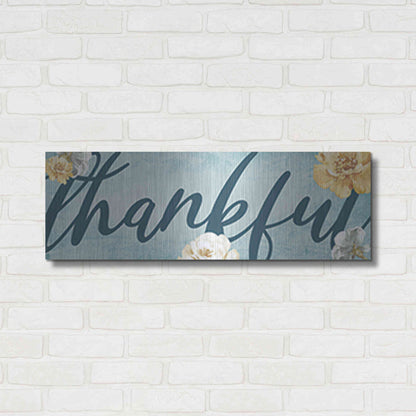 Luxe Metal Art 'Thankful' by Yass Naffas Designs, Metal Wall Art,36x12