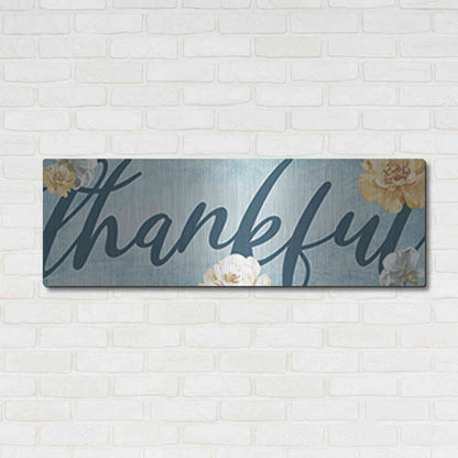 Luxe Metal Art 'Thankful' by Yass Naffas Designs, Metal Wall Art,48x16