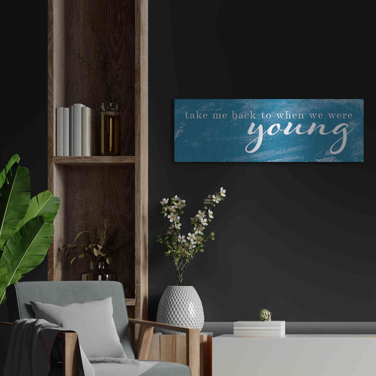 Luxe Metal Art 'When We Were Young' by Yass Naffas Designs, Metal Wall Art,36x12