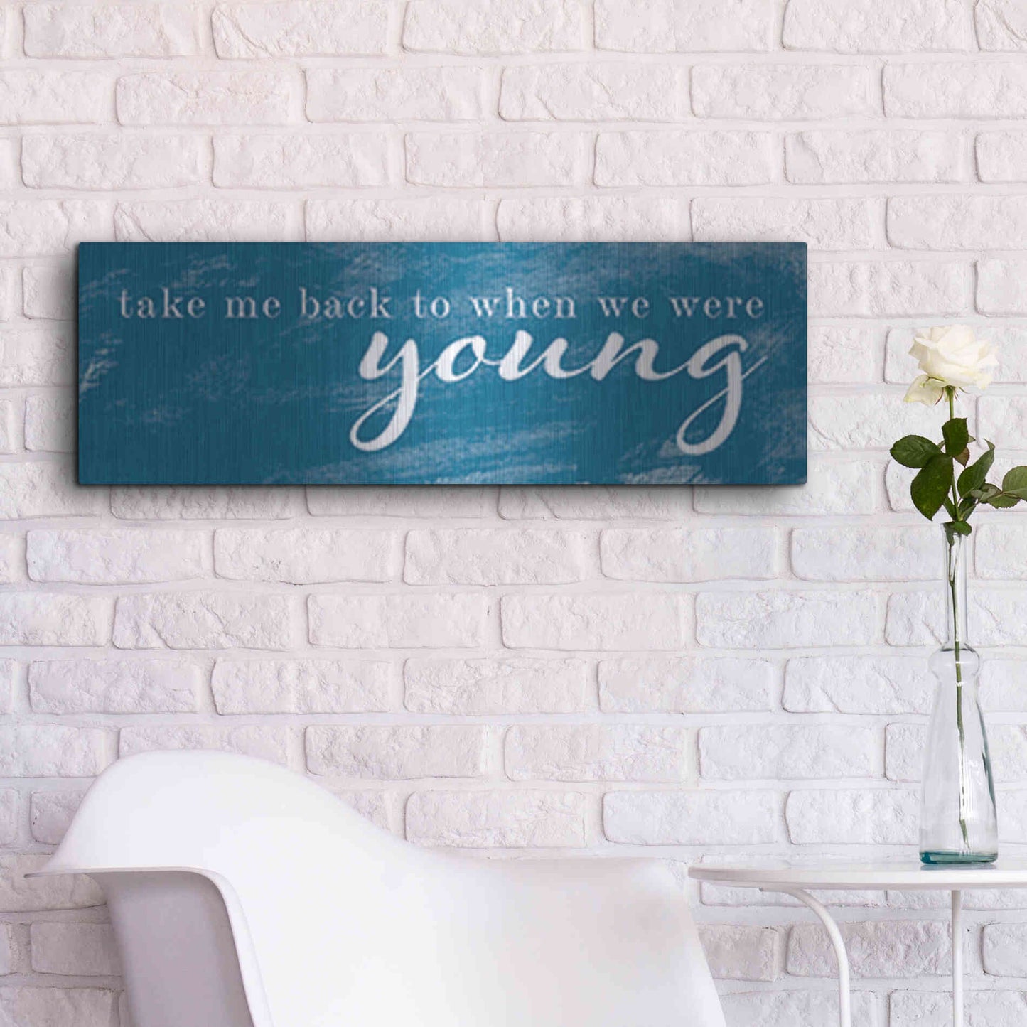 Luxe Metal Art 'When We Were Young' by Yass Naffas Designs, Metal Wall Art,36x12
