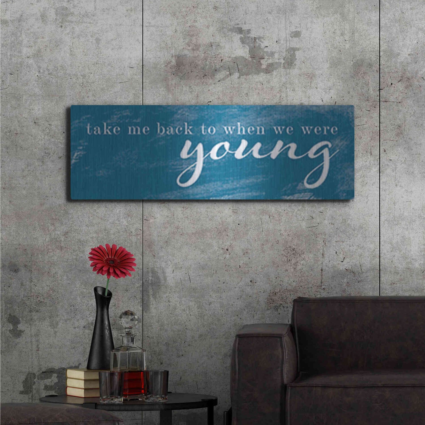 Luxe Metal Art 'When We Were Young' by Yass Naffas Designs, Metal Wall Art,48x16