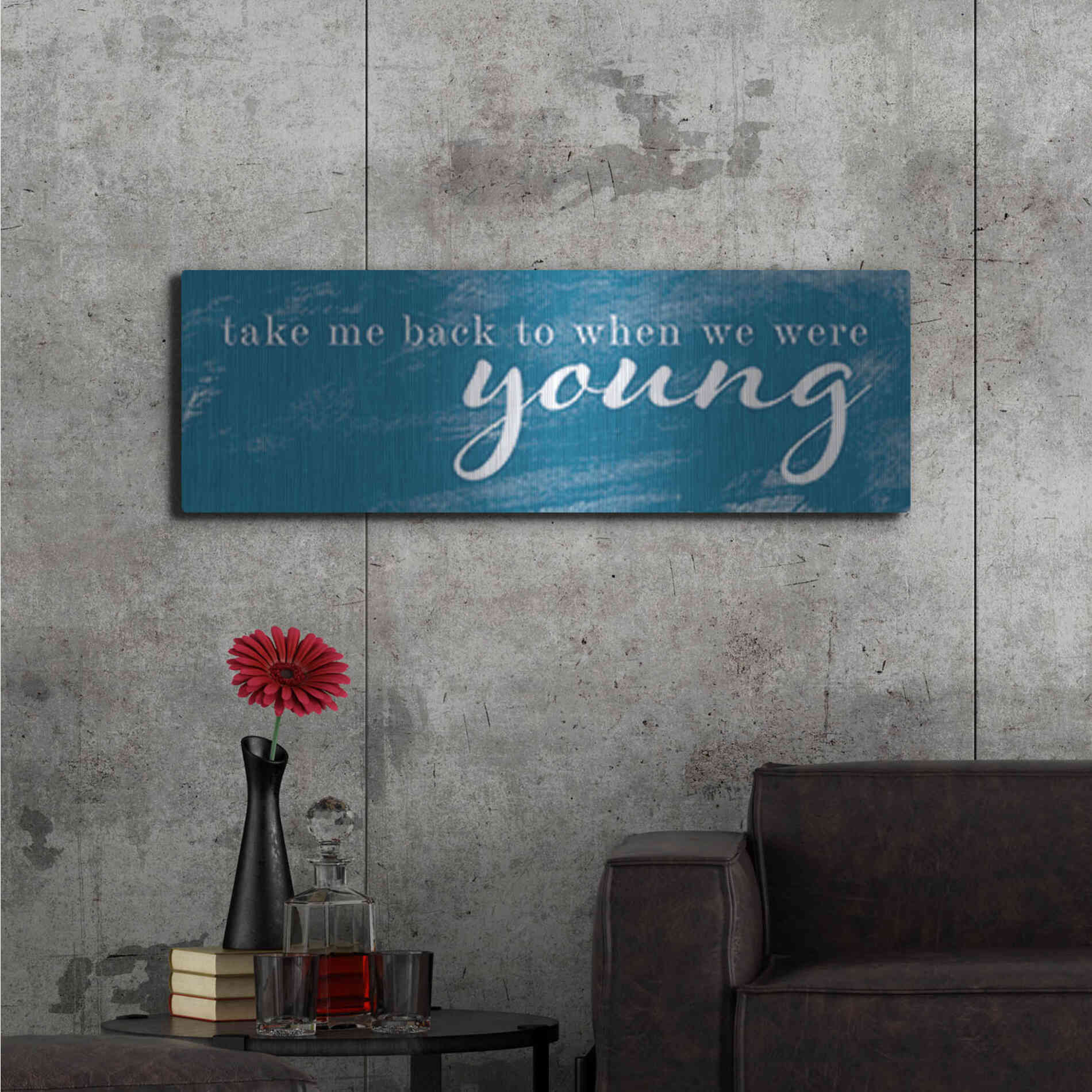 Luxe Metal Art 'When We Were Young' by Yass Naffas Designs, Metal Wall Art,48x16