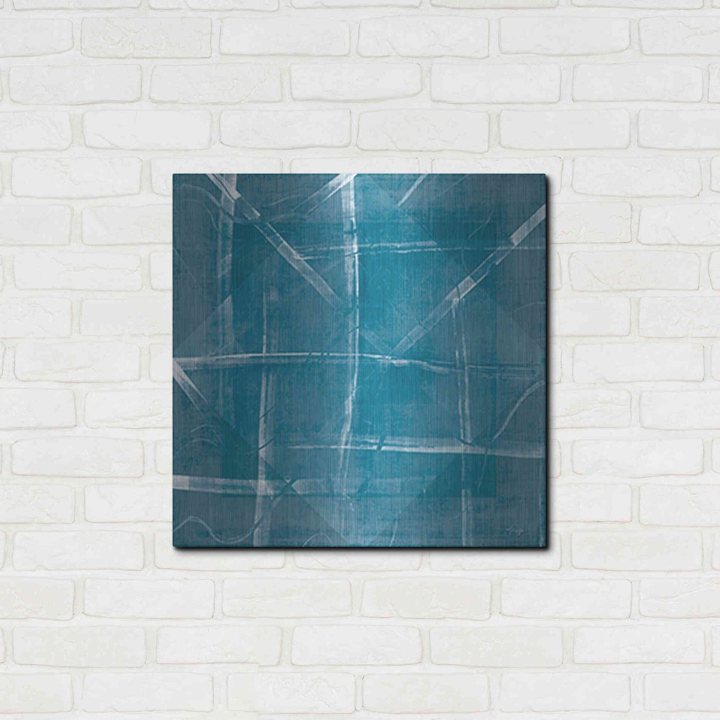 Luxe Metal Art 'Blue Diamonds' by Yass Naffas Designs, Metal Wall Art,24x24