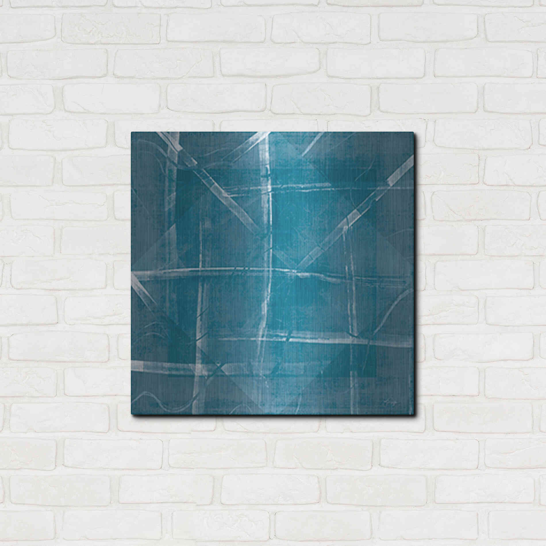 Luxe Metal Art 'Blue Diamonds' by Yass Naffas Designs, Metal Wall Art,24x24