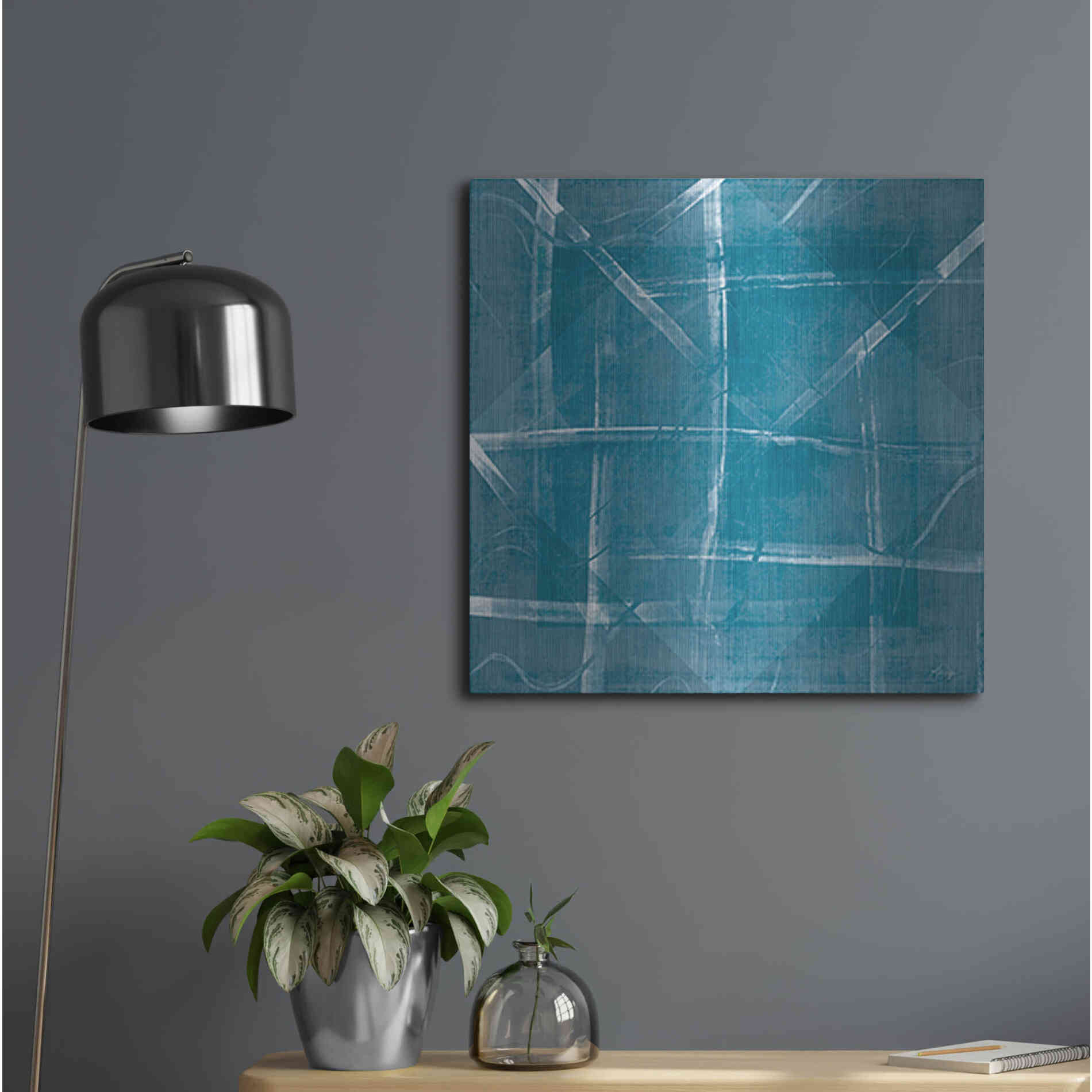 Luxe Metal Art 'Blue Diamonds' by Yass Naffas Designs, Metal Wall Art,24x24
