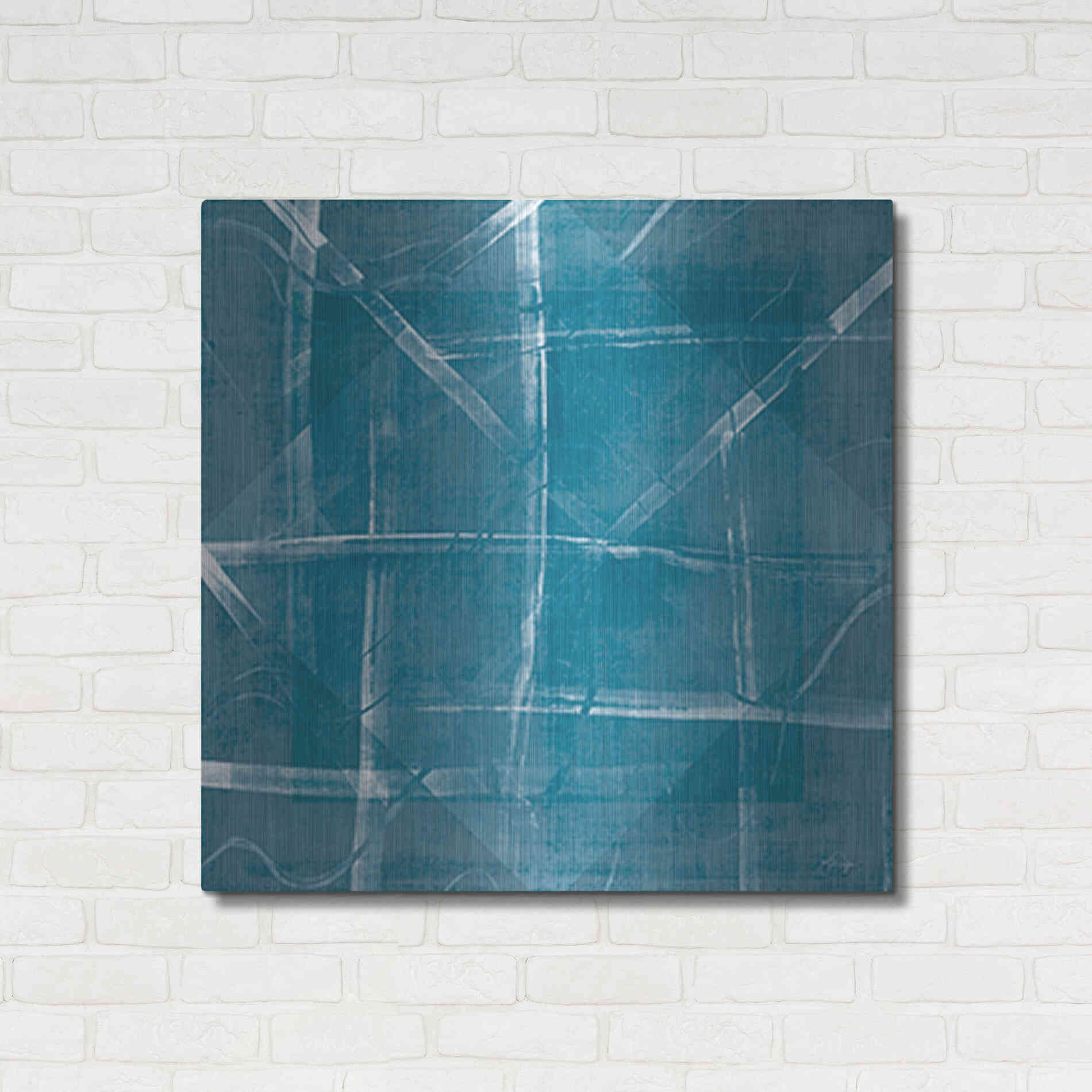 Luxe Metal Art 'Blue Diamonds' by Yass Naffas Designs, Metal Wall Art,36x36