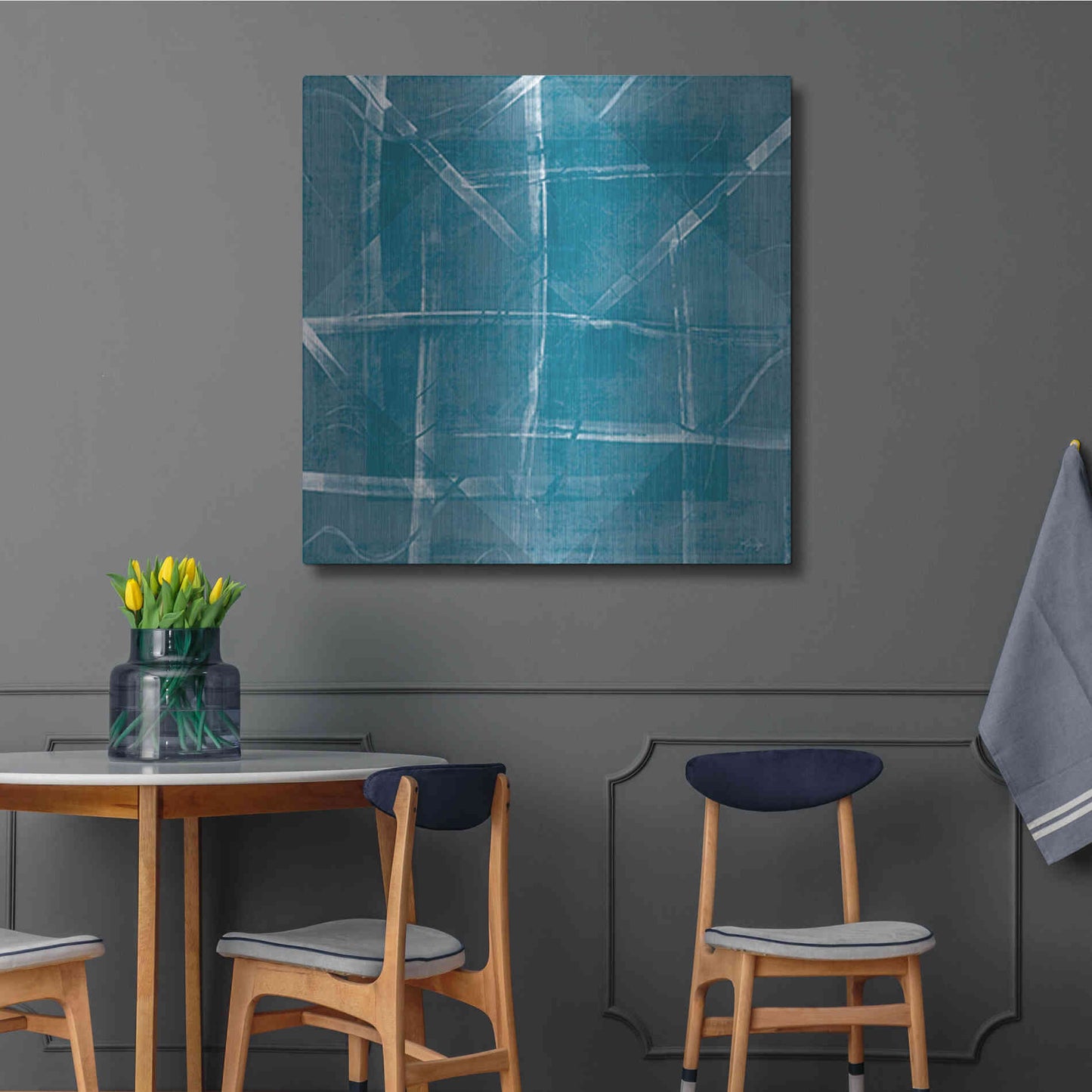 Luxe Metal Art 'Blue Diamonds' by Yass Naffas Designs, Metal Wall Art,36x36