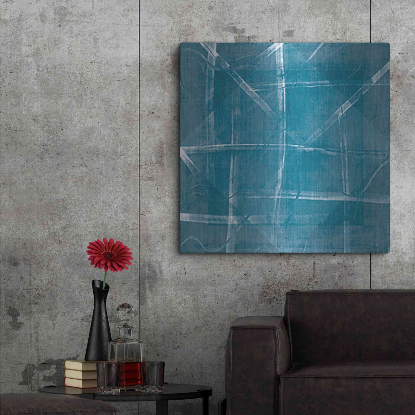 Luxe Metal Art 'Blue Diamonds' by Yass Naffas Designs, Metal Wall Art,36x36