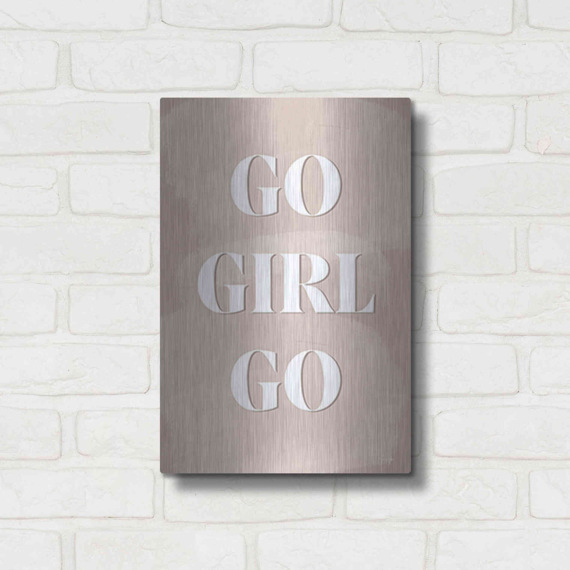 Luxe Metal Art 'Go Girl Go' by Yass Naffas Designs, Metal Wall Art,12x16