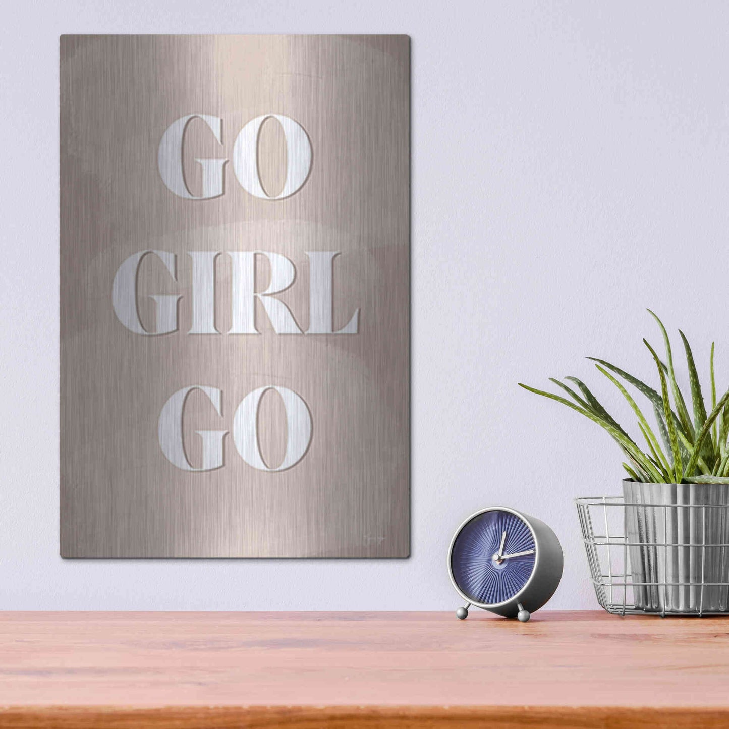 Luxe Metal Art 'Go Girl Go' by Yass Naffas Designs, Metal Wall Art,12x16