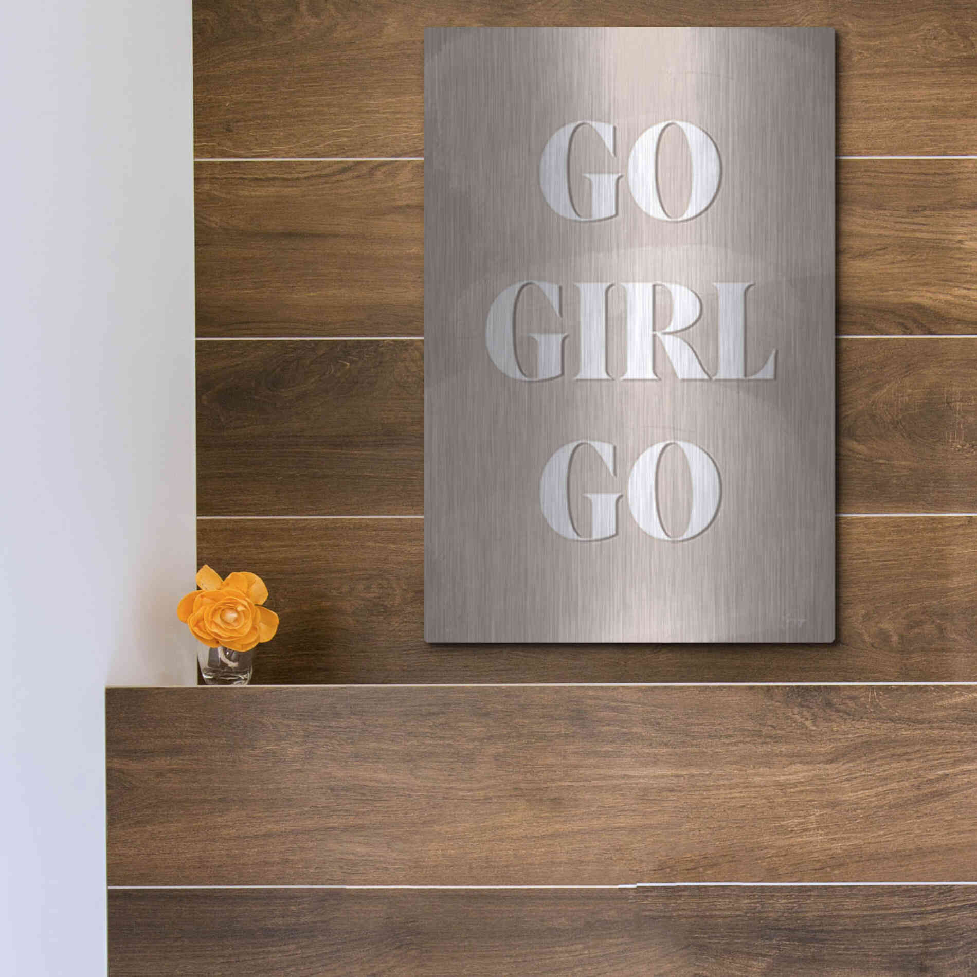 Luxe Metal Art 'Go Girl Go' by Yass Naffas Designs, Metal Wall Art,12x16