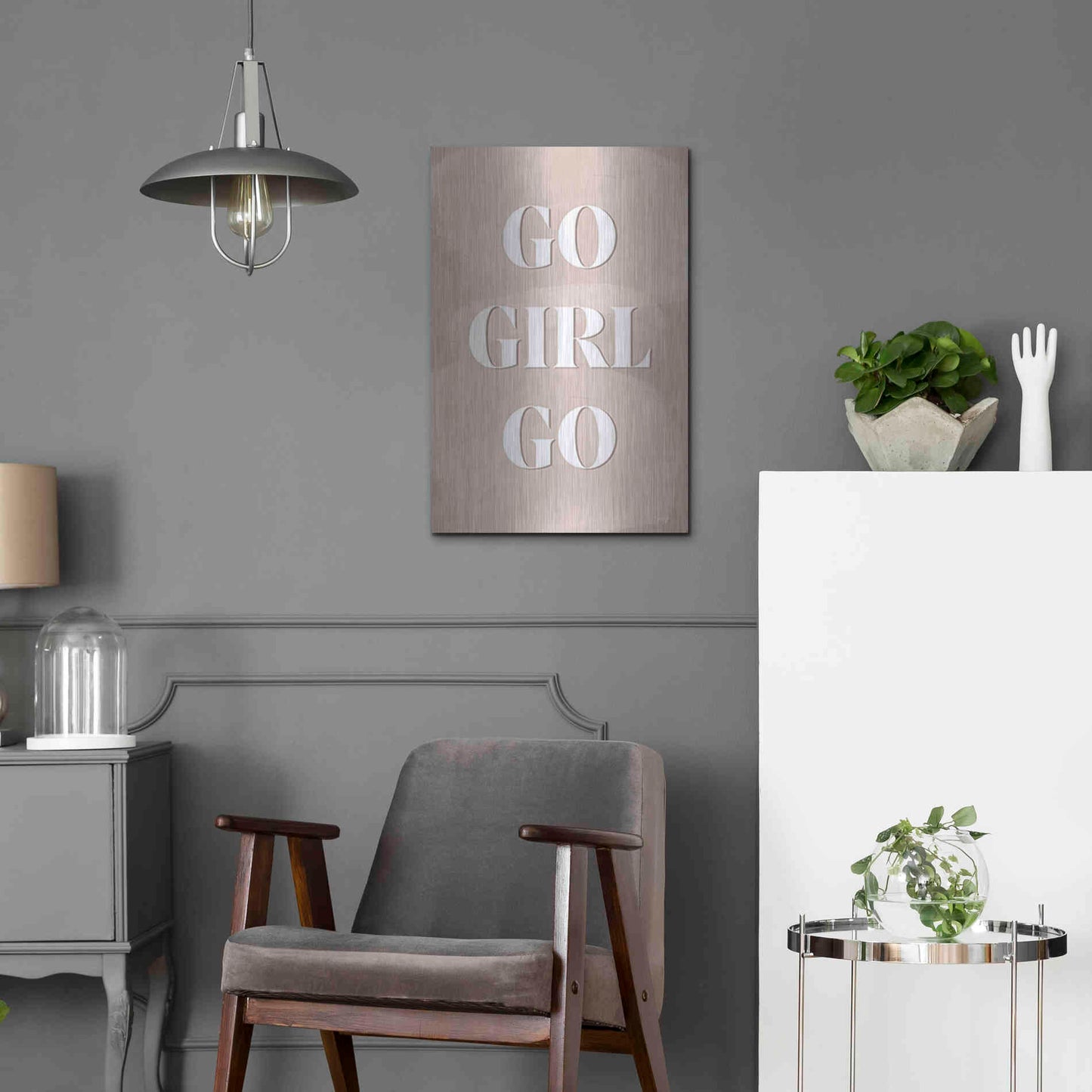 Luxe Metal Art 'Go Girl Go' by Yass Naffas Designs, Metal Wall Art,16x24