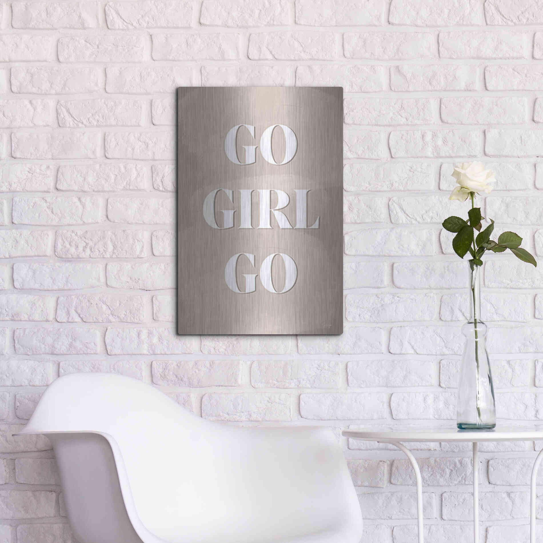 Luxe Metal Art 'Go Girl Go' by Yass Naffas Designs, Metal Wall Art,16x24