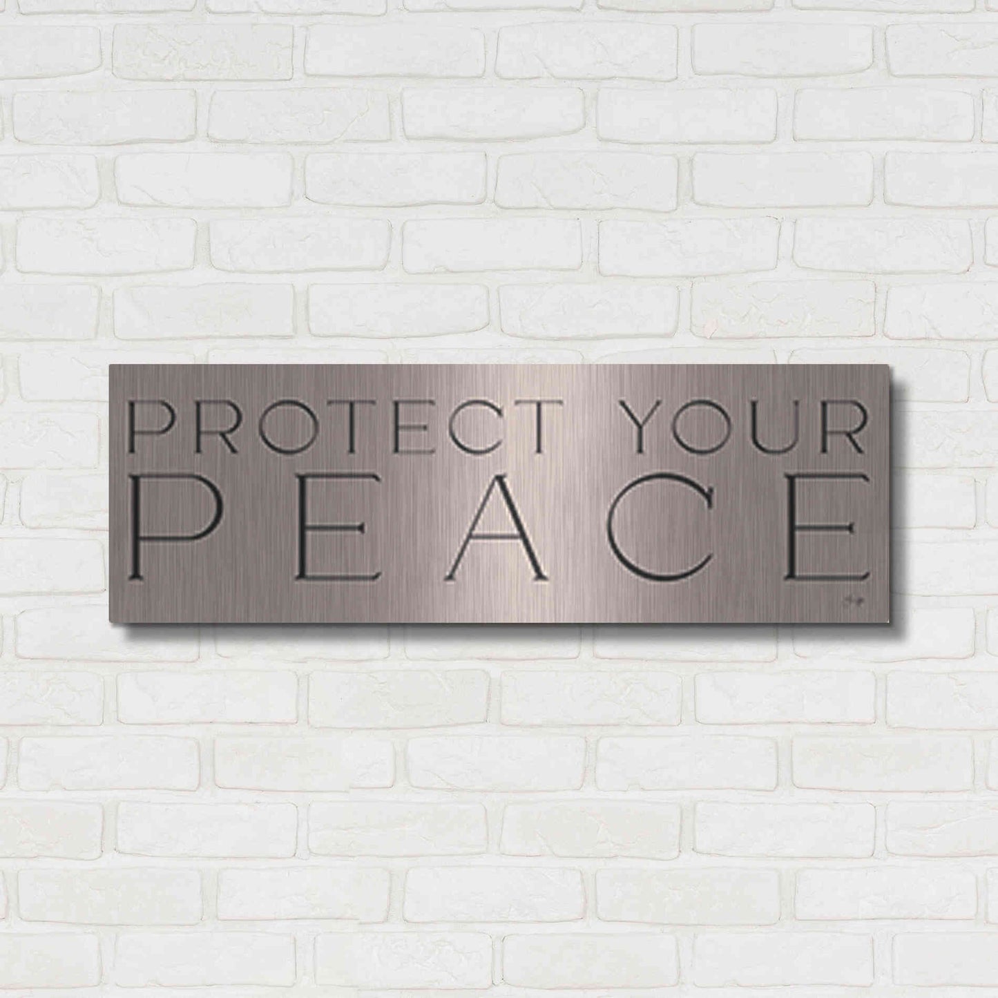 Luxe Metal Art 'Protect Your Peace' by Yass Naffas Designs, Metal Wall Art,36x12