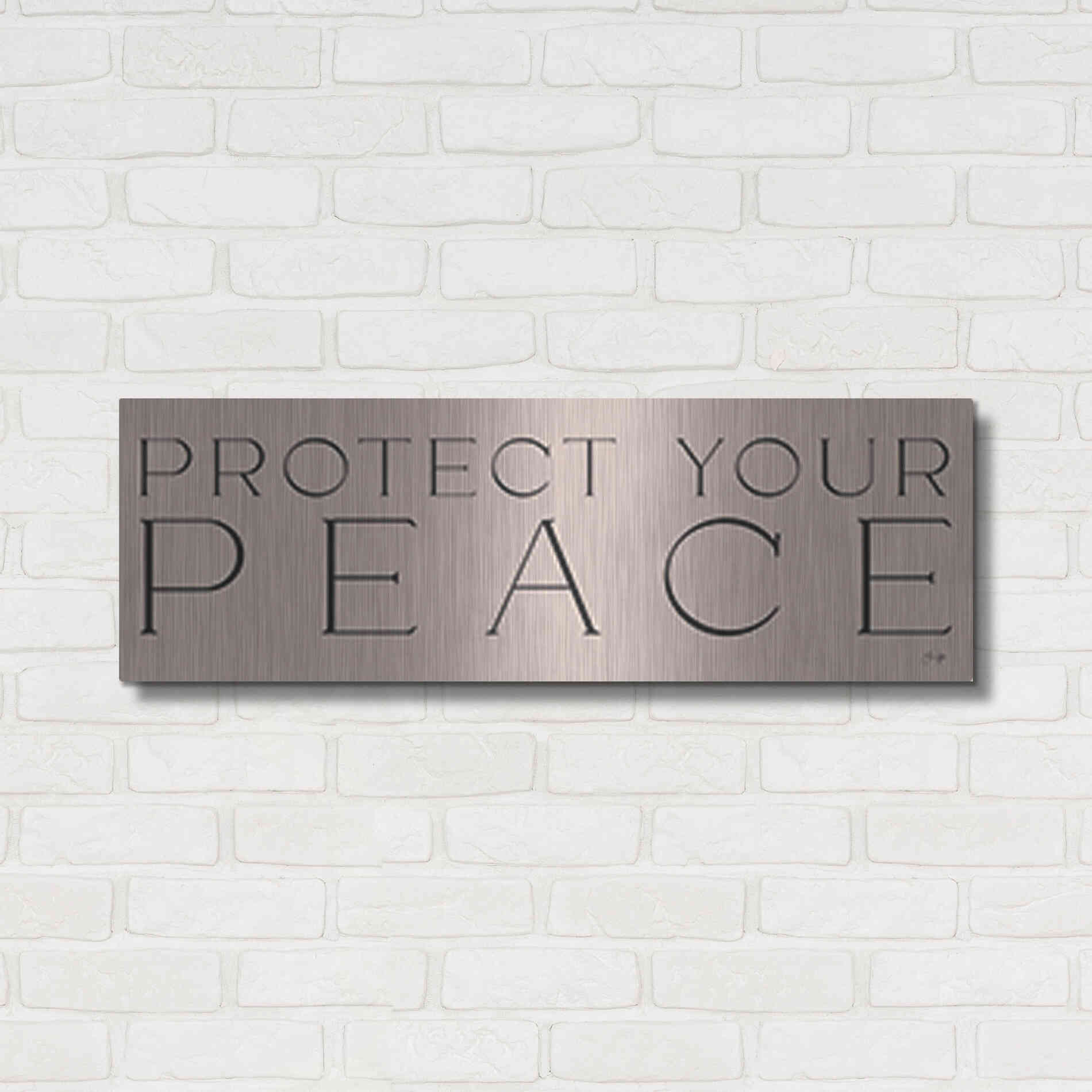 Luxe Metal Art 'Protect Your Peace' by Yass Naffas Designs, Metal Wall Art,36x12