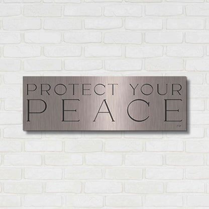 Luxe Metal Art 'Protect Your Peace' by Yass Naffas Designs, Metal Wall Art,36x12