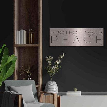 Luxe Metal Art 'Protect Your Peace' by Yass Naffas Designs, Metal Wall Art,36x12