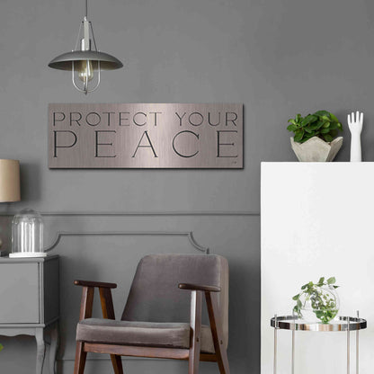 Luxe Metal Art 'Protect Your Peace' by Yass Naffas Designs, Metal Wall Art,36x12