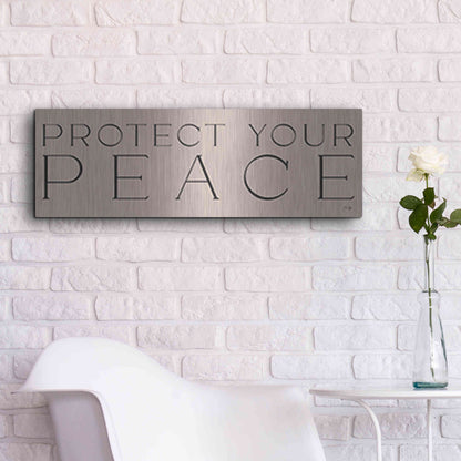 Luxe Metal Art 'Protect Your Peace' by Yass Naffas Designs, Metal Wall Art,36x12