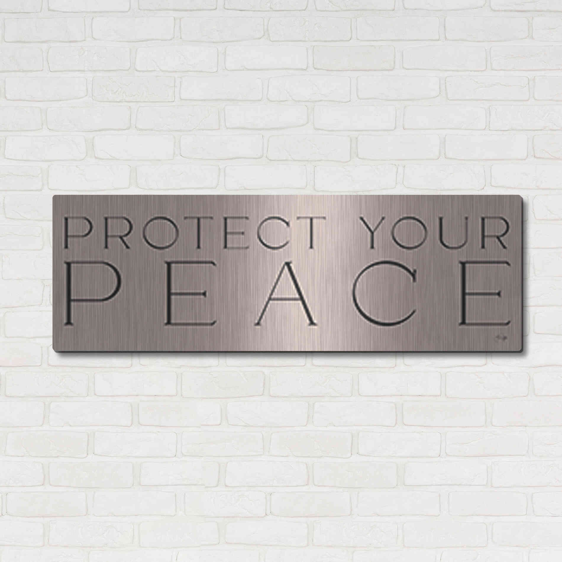 Luxe Metal Art 'Protect Your Peace' by Yass Naffas Designs, Metal Wall Art,48x16