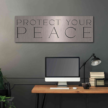 Luxe Metal Art 'Protect Your Peace' by Yass Naffas Designs, Metal Wall Art,48x16
