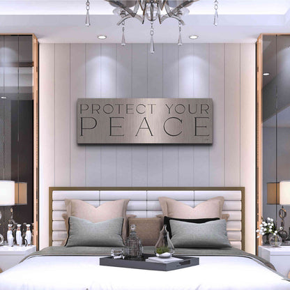 Luxe Metal Art 'Protect Your Peace' by Yass Naffas Designs, Metal Wall Art,48x16