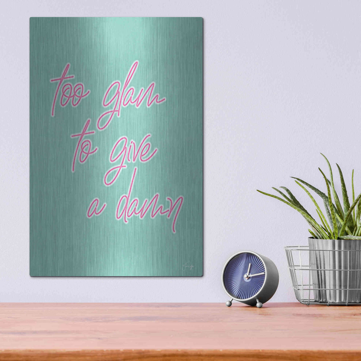 Luxe Metal Art 'Too Glam' by Yass Naffas Designs, Metal Wall Art,12x16