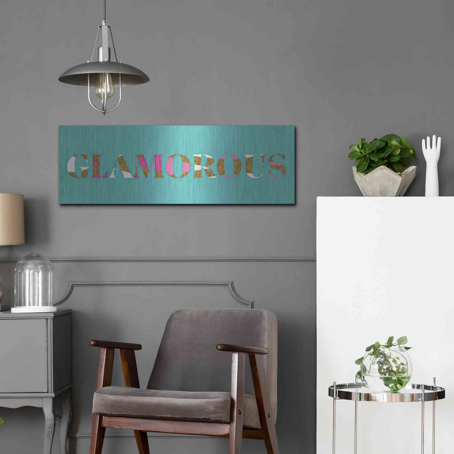 Luxe Metal Art 'Glamourous' by Yass Naffas Designs, Metal Wall Art,36x12