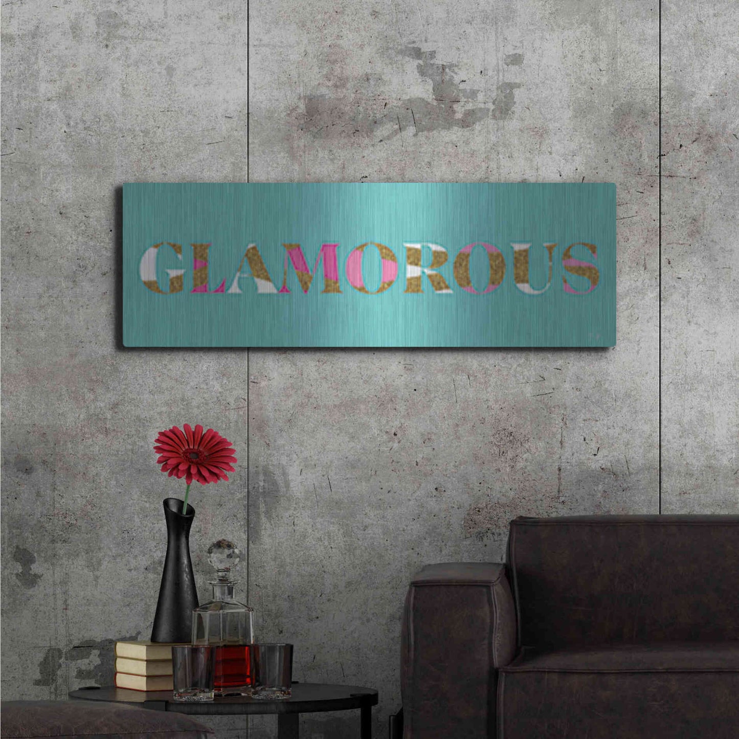 Luxe Metal Art 'Glamourous' by Yass Naffas Designs, Metal Wall Art,48x16