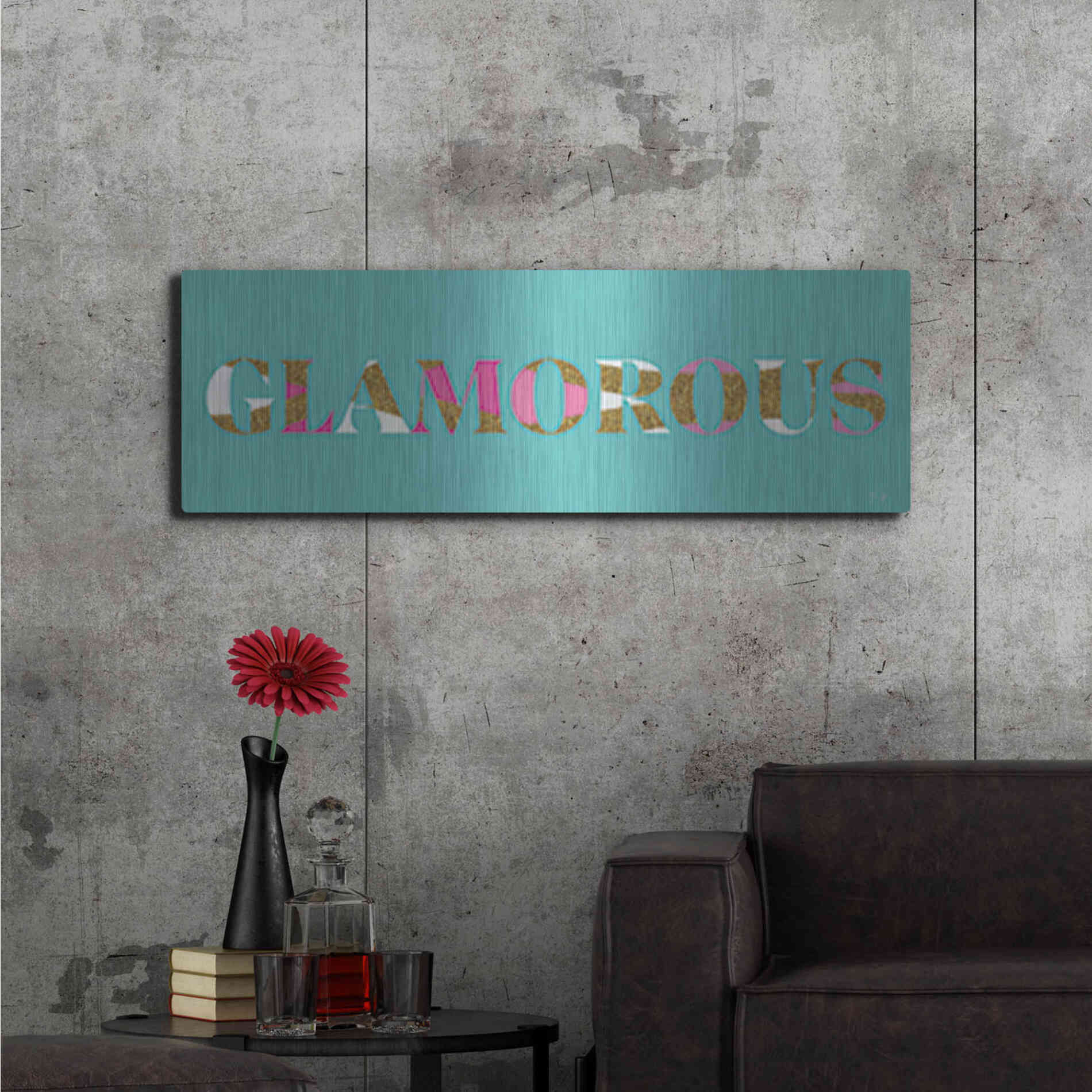 Luxe Metal Art 'Glamourous' by Yass Naffas Designs, Metal Wall Art,48x16