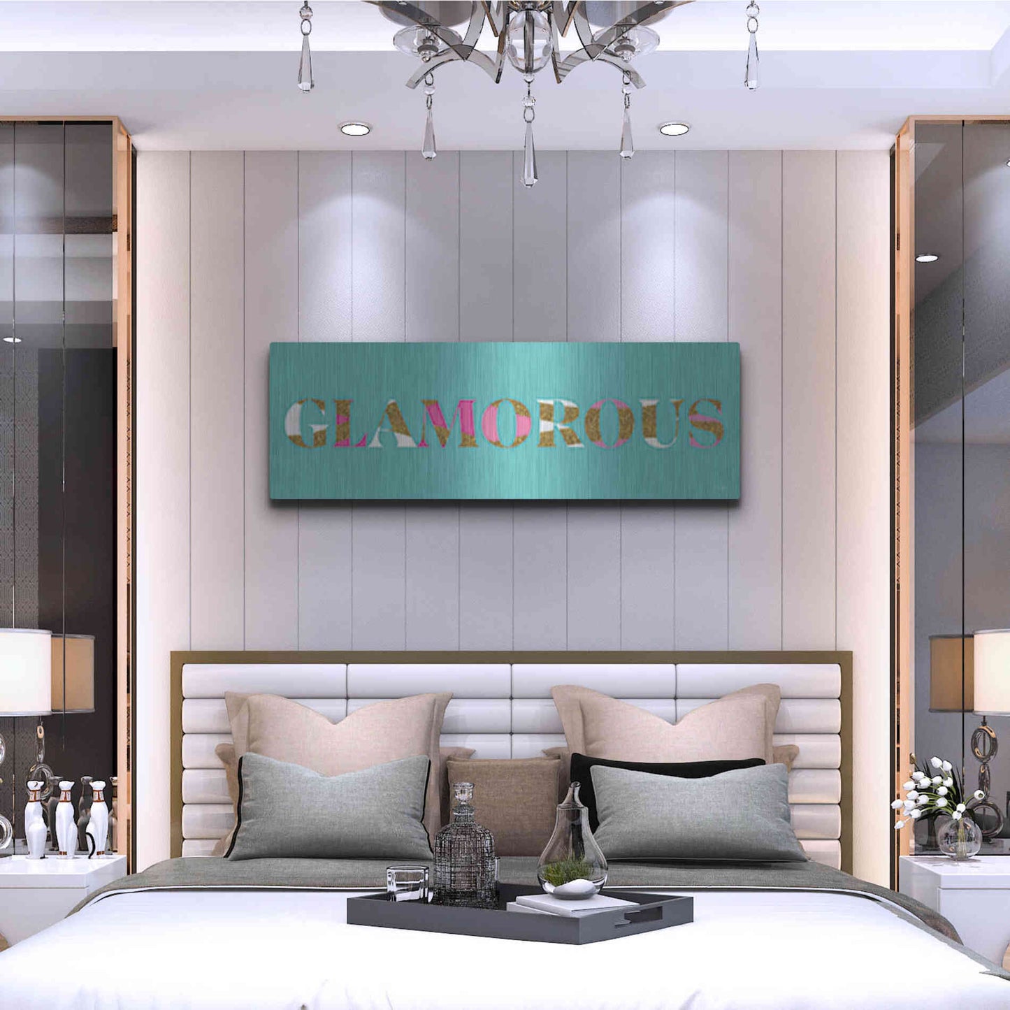 Luxe Metal Art 'Glamourous' by Yass Naffas Designs, Metal Wall Art,48x16