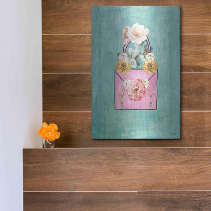 Luxe Metal Art 'Flower Power Purse' by Yass Naffas Designs, Metal Wall Art,12x16