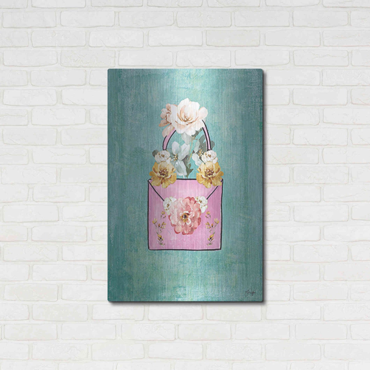 Luxe Metal Art 'Flower Power Purse' by Yass Naffas Designs, Metal Wall Art,24x36