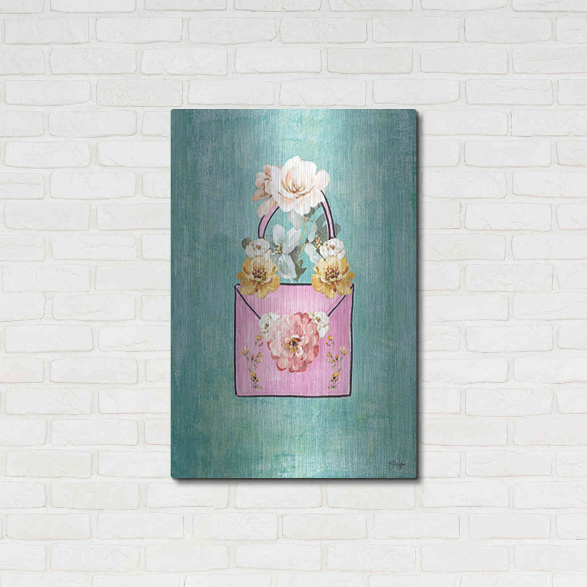 Luxe Metal Art 'Flower Power Purse' by Yass Naffas Designs, Metal Wall Art,24x36